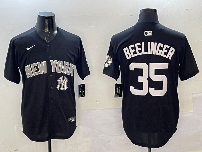 Men New York Yankees #35 Beelinger Black Game Nike 2025 MLB Jersey style 4